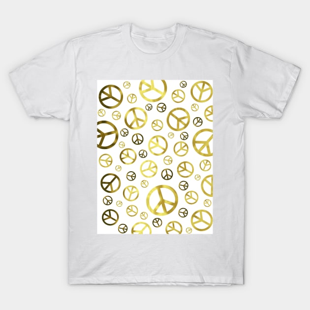 GOLDEN Peace Symbol T-Shirt by SartorisArt1